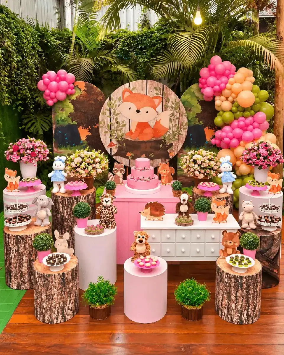 Decoração infantil em tons rosa